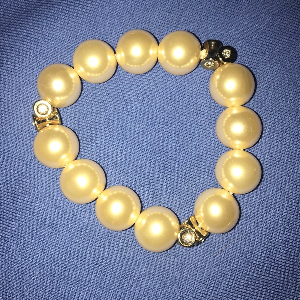 Jcrew faux pearl and rhinestone bracelet